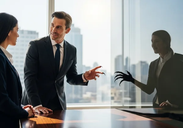 Charismatic boss with manipulative shadow, superficial charm