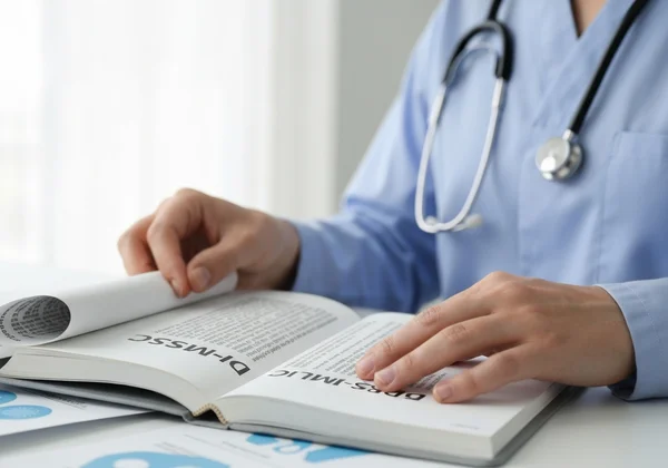 Clinician reviewing DSM-5 diagnostic criteria for ASPD