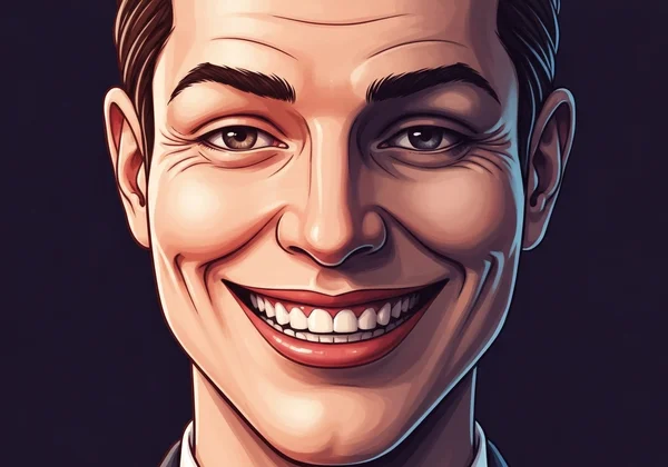 Person wearing a charming mask, revealing indifference beneath