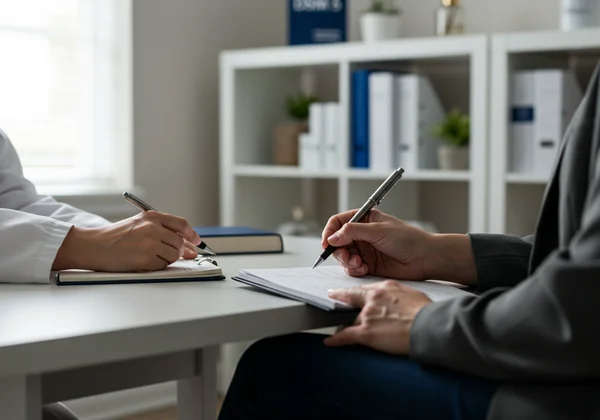 A mental health professional conducting a clinical assessment