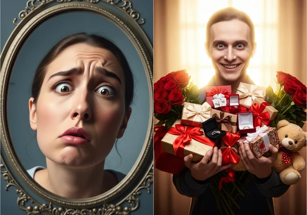 Symbolic representation of gaslighting and love-bombing