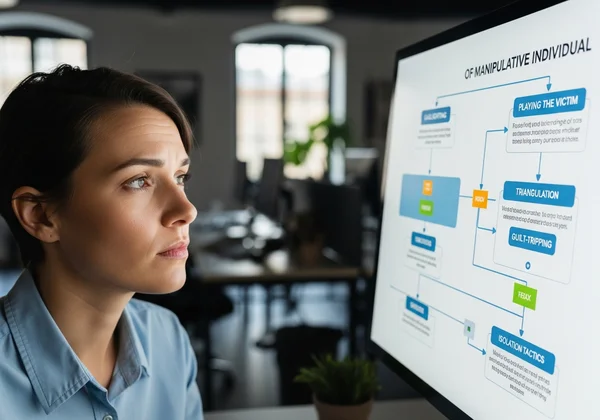 Profissional identificando traços manipuladores de colega de trabalho