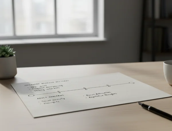 Simple timeline of behavior patterns on paper